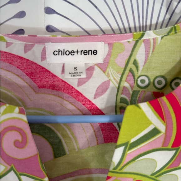 Vibrant Pink and Green Patterned Dress Womens size small - Picture 3 of 8